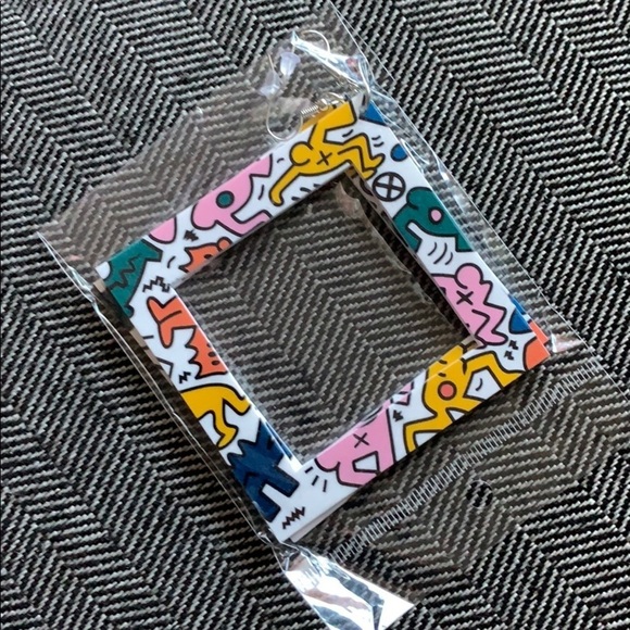 Geometric Drop Fun Print Earrings - Picture 4 of 4